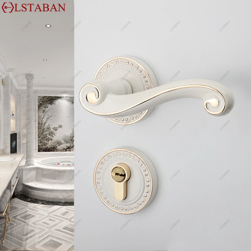 قفل باب مغناطيسي من سبائك الزنك لغرفة النوم والحمام الداخلي مضاد للسرقة وقفل ميكانيكي لأجهزة تجديد المنزل وقفل باب صامت #1