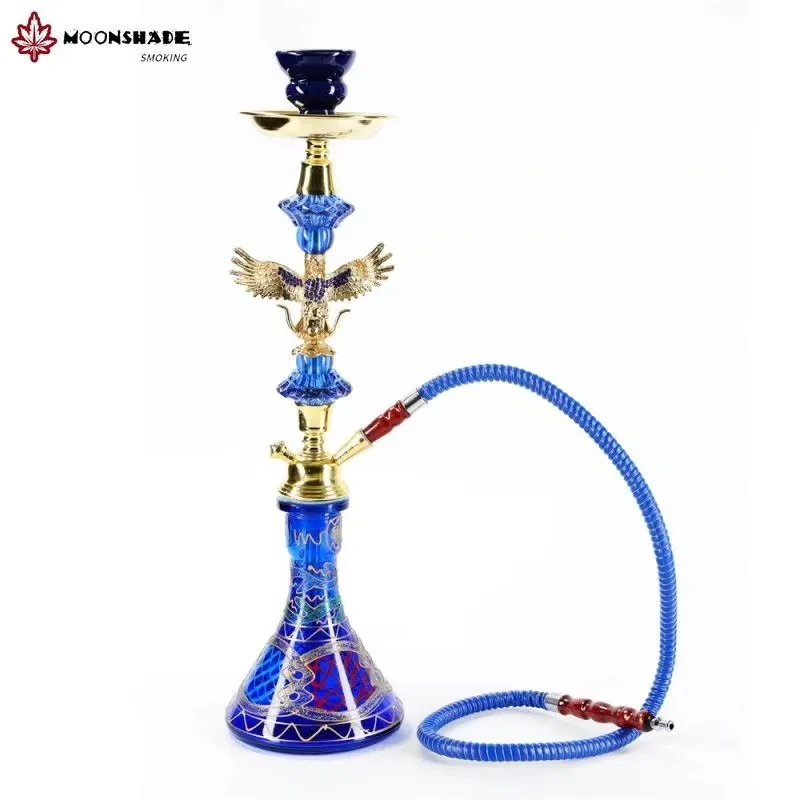 MOONSHADE Arab Hookah Set Chicha Eagle Model Creative Hawk Glass Shisha Base Narguile Smoking Grass Pipe Kit Shisha Accessories