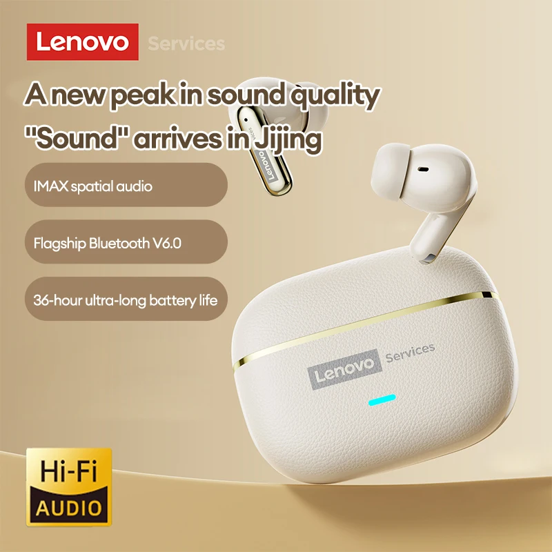 لينوفو LE208 سماعة لاسلكية تعمل بالبلوتوث 6.0 سماعات جلدية HiFi ضياع الصوت الحد من الضوضاء سماعة الكمون المنخفض سماعات أذن للألعاب