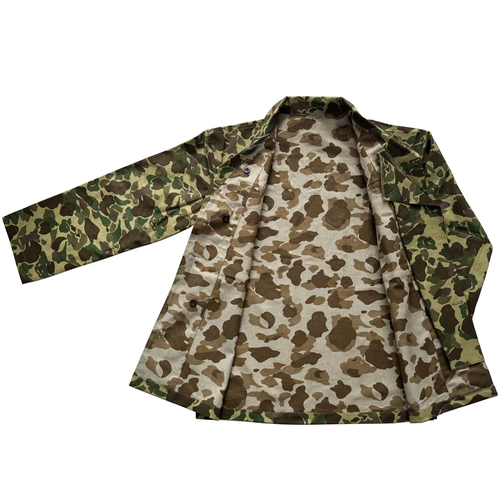 WW2 US Soldat Uniform Entenjagd Doppelseitiger Camo Mantel HBT Soldat Vintage Soldat Uniform Vintage Tarnjacke – Detail 11