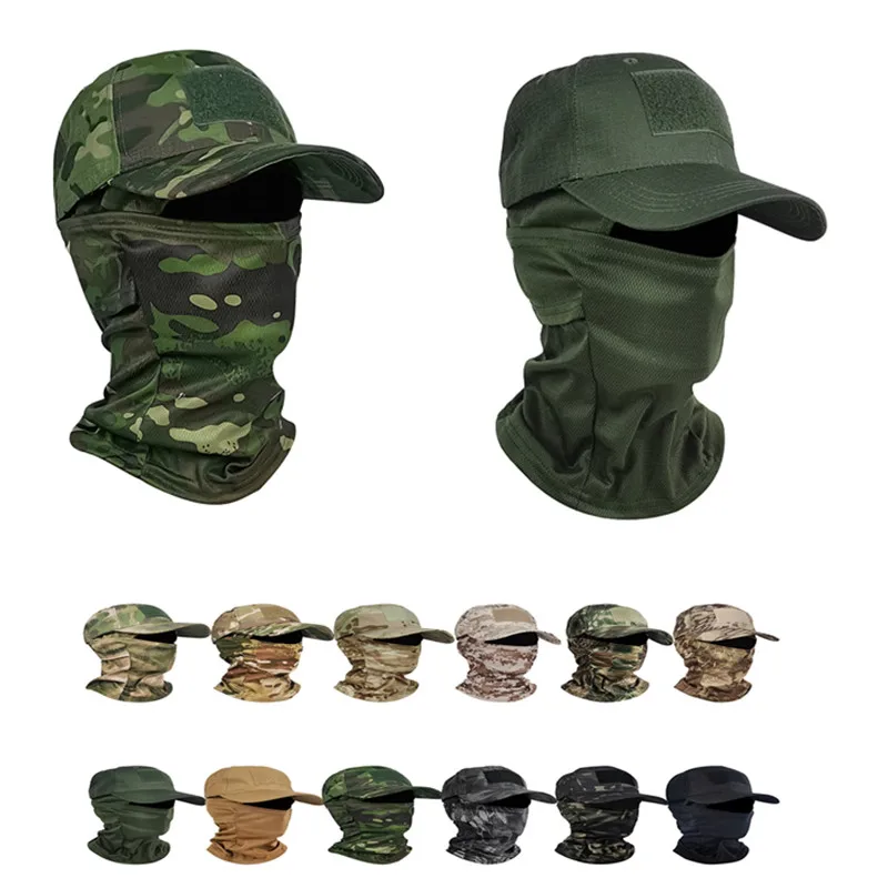 Outdoor Balaclava Face Mask Sunhat Camouflage Hood Caps Jungle Cycling Hiking Military Tactical Full Face Headgear Cover Scarf