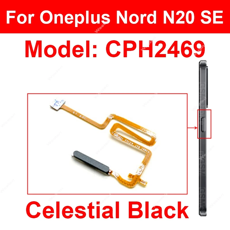 Fingerprint Sensor For Oneplus Nord N20 SE N30 N100 N200 N300 CE 2 3 Lite CE3 Lite 5G Touch Home Power Sensor Flex Ribbon Cable