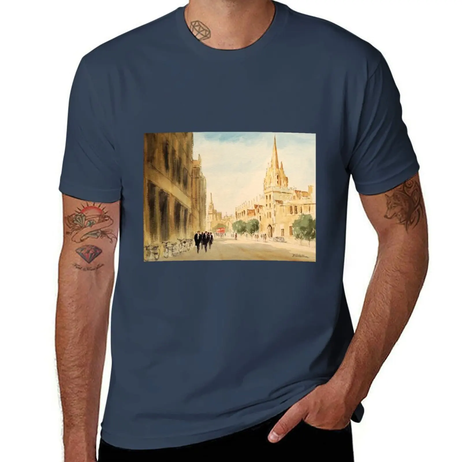 

Oxford Students In The High Street T-Shirt graphic tee shirt baggy shirts Funny t-shirt shirts graphic T-shirt men