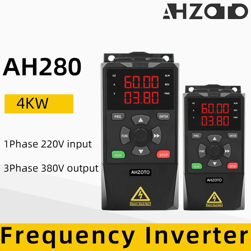 VFD Variable Frequency Drive Converter Inverter 1 Phase 220V Input 3 PH 380V Output 4KW Motor Speed ​​​​​​Controller