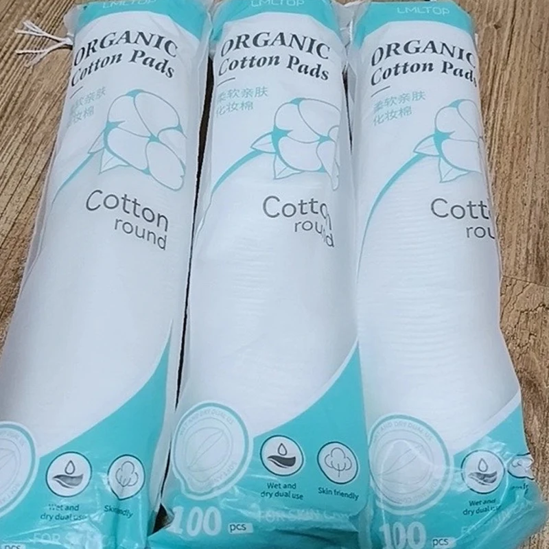 وسادة قطنية مستديرة ناعمة قابلة للتنفس على الوجهين لإزالة طلاء الأظافر والسفر وتنظيف الوجه اليومي وإزالة المكياج