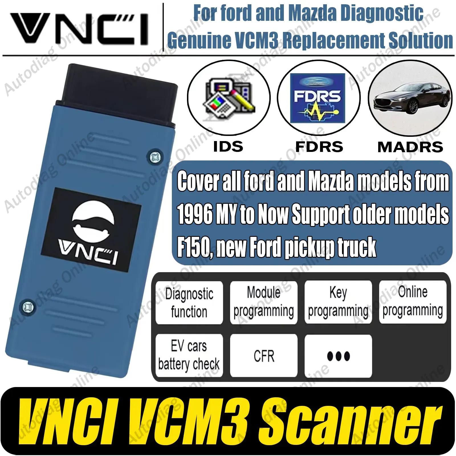 VNCI VCM3 Diagnostic Scanner For Ford Mazda Compatible with Original Driver CAN FD DoIP Protocol Work on IDS FDRS MADRS Software