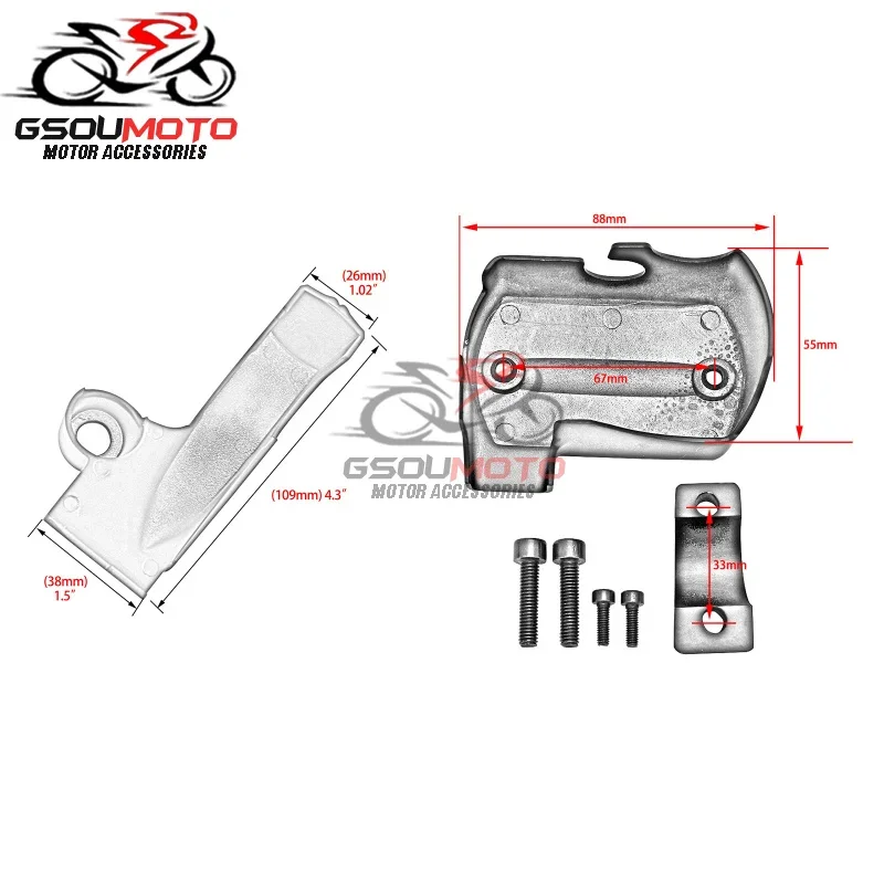 Motorcycle Brake Master Cylinder Clutch Perch Cover For Honda Shadow VT 600 750 VT1300 VT1100 Steed VLX400 VLX600 VTX1300C/R/S/T view 2