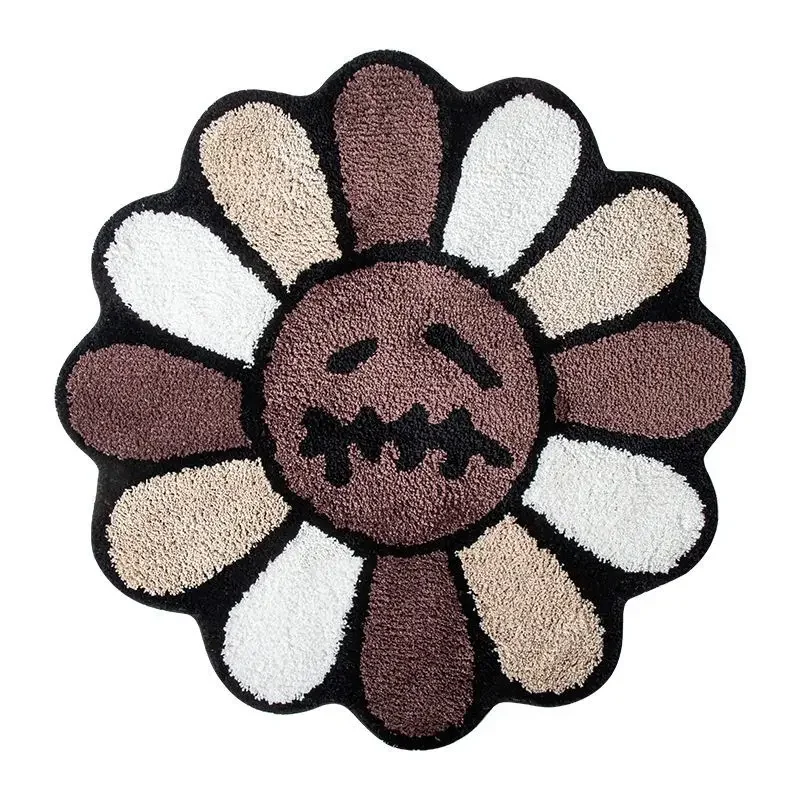 Lachende Zonnebloem Deur Mat Winter Dikker Pluche Tapijt Leuke Vloer Gebied Tapijt Esthetische Woonkamer Tapijt Woondecoratie