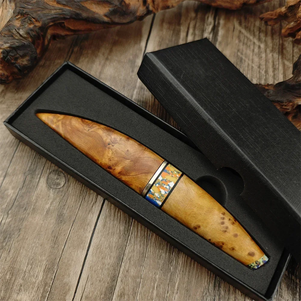 Quality Kitchen Meat Cutting Fixed Blade Knife Composite Steel Blade Handle White Shadow Wood Knives Home Fruit Paring Knife - view 2