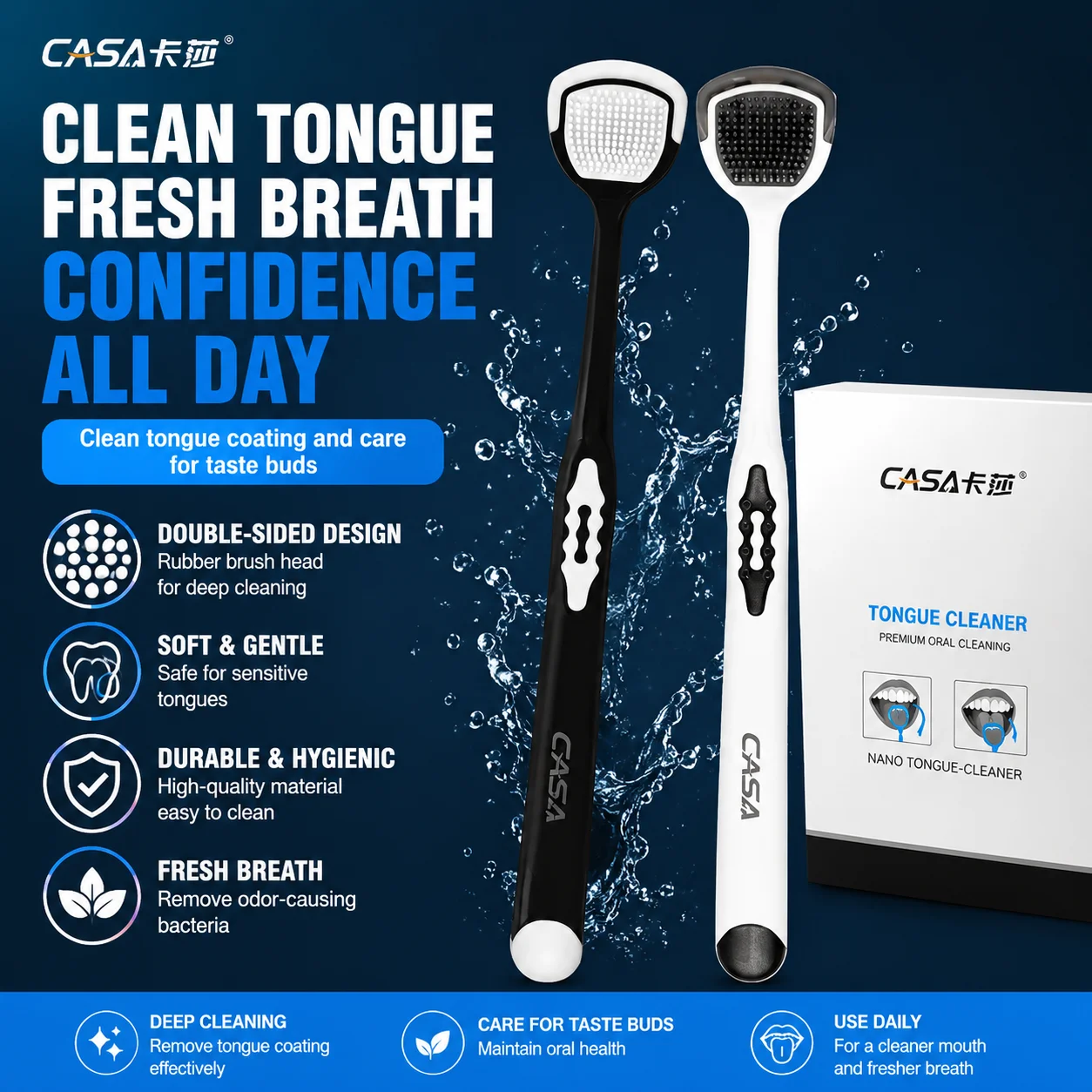 Tongue scraper for adult household cleaning, tongue coating, tongue scraping plate brush, tongue coating brush, genuine product