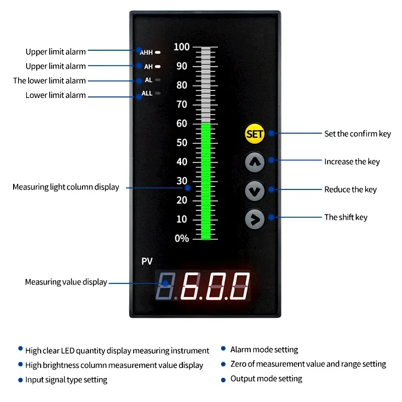 4-20mA 4 릴레이 디지털 컨트롤러 디지털 디스플레이 컨트롤러 AC220V DC24V 수위 압력 표시기 온도 컨트롤러