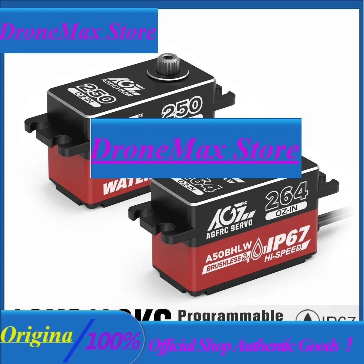 DroMaAGFRC A50BHLW A50CHMW Fast Speed 19KG 18KG Waterproof IP67 Low Profile Brushless Coreless RC Servo For 1/10 1/12 RC Driftin