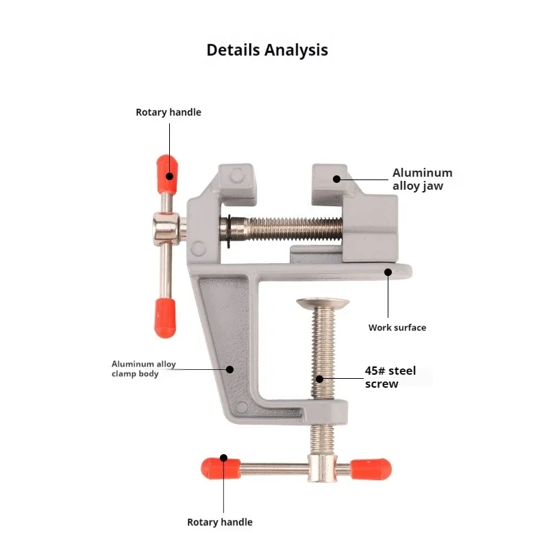 Mini Bench Vise Muliti-Funcational Aluminum Miniature Small Jewelers Hobby Clamp Muliti-Funcational Workbench Drill Press