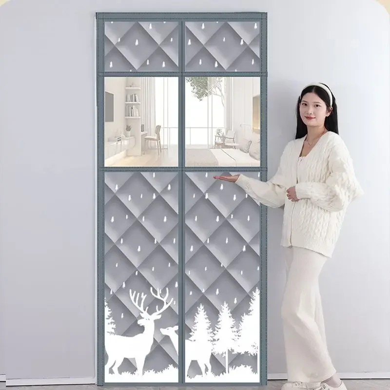 

Winter Thick Cotton Door Screen Waterproof Partition Door Cutain Household Coldproof Keep Warm Self-Closing Magnetic Screen Door