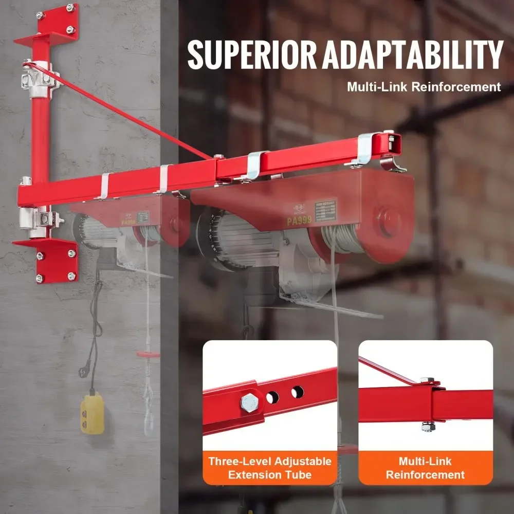 Imagem -05 - Vevor-braço de Suporte de Talha Elétrica Suporte de Balanço com Pólo Estrutura de Talha de Aço Guincho de Andaime 180 ° Braço de Levantamento para Oficina e Garagem