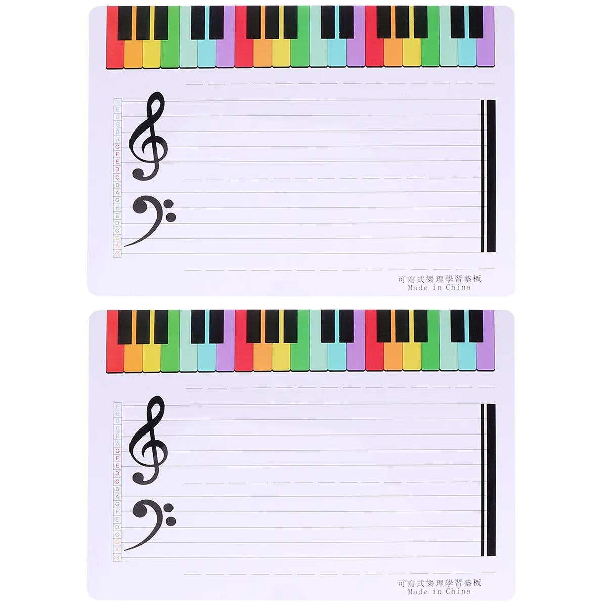 2Pcs Whiteboard Magnetic for Music Staff Notation Double Sided Dry Erase Board Home Study Office Organization Tool Scratch