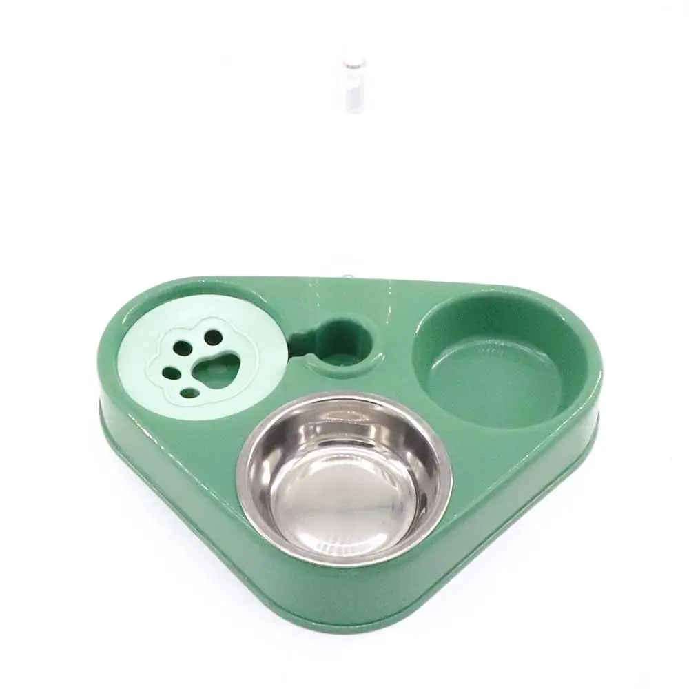 Eco-Friendly 3 in 1 Alimentatore Forniture per animali Distributore d'acqua Gabbia per cani Accessorio Ciotole per cani Alimentatore per cani da compagnia Ciotole per gatti Forniture per cani