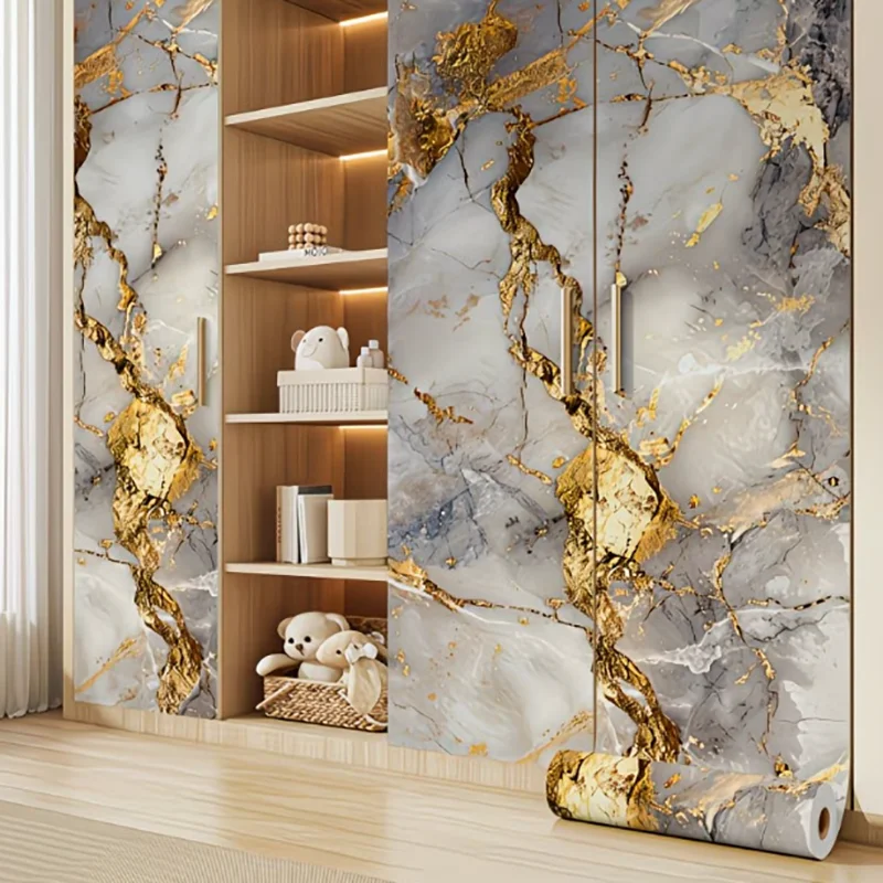 

Golden Marble Waterproof Oil‑Proof Self‑Adhesive Wall Film Heat‑Resistant Anti‑Scratch Wear‑Resistant Household Kitchen Sticker