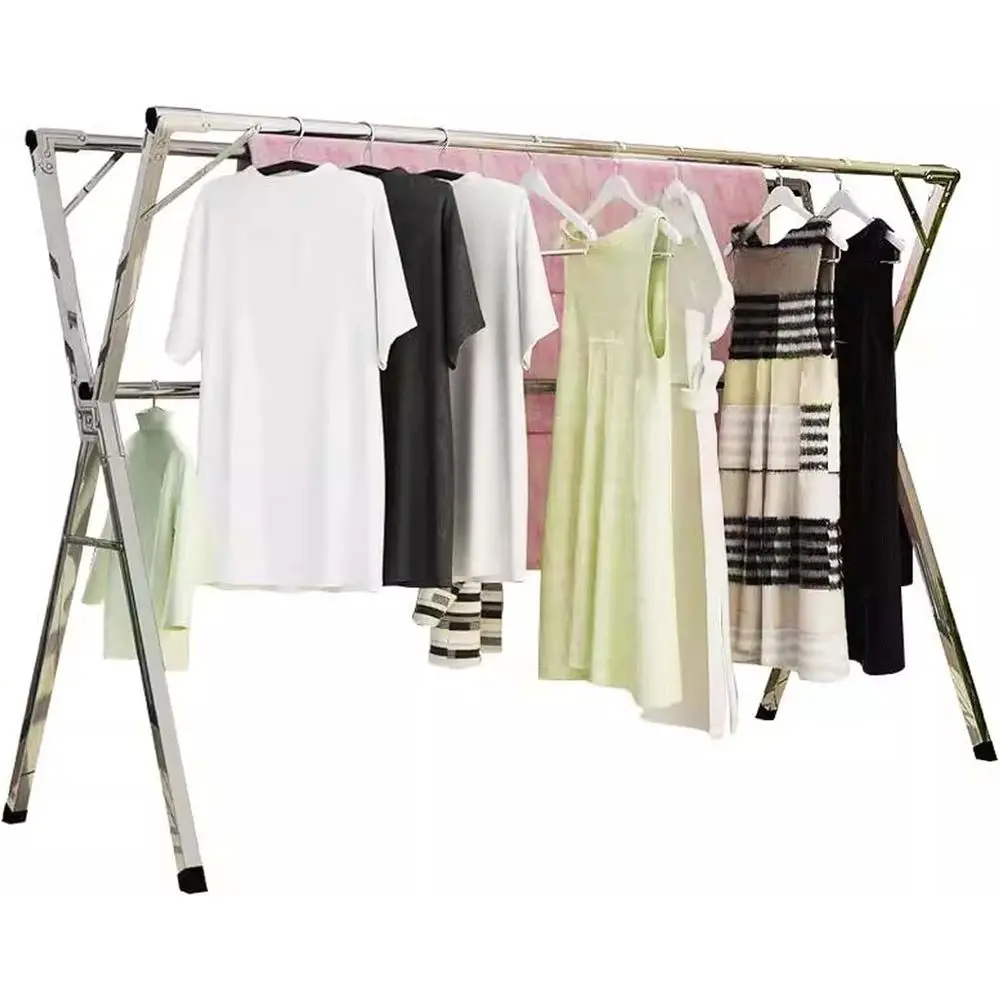 

Collapsible Laundry Drying Rack, Heavy Duty, 20 Windproof Hooks, Indoor/Outdoor Use
