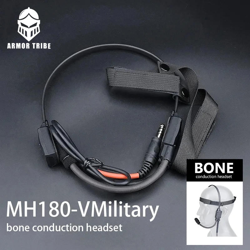 

WADSN Military tactical headphone signal True bone conduction earphones MH180-V unting game headphones For Interface7.0PLUG PTT