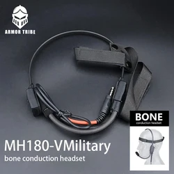 WADSN Military tactical headphone signal True bone conduction earphones MH180-V unting game headphones For Interface7.0PLUG PTT