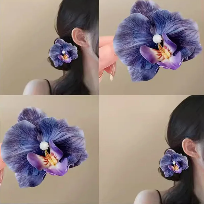 

Phalaenopsis flower hairpin side bangs hair accessories atmosphere side clip spring travel headgear
