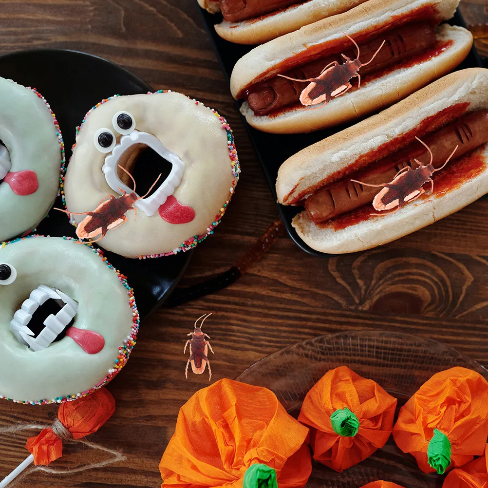 

20Pcs Realistic Fake Cockroach Prank Props Plastic Scary Bugs for Halloween Party Trick Game April Fool's Day Decoration Vivid