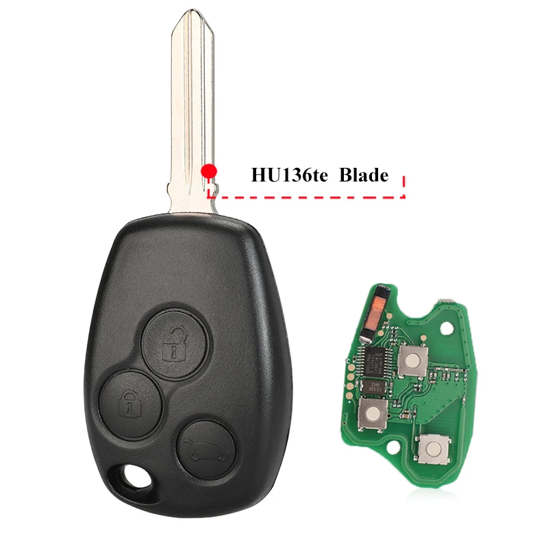 jingyuqin Remote Autoschlüssel PCF7946 7947 7952E Chip 434MHz Für Renault Trafic Vivaro Primastar Movano Dacia 3BT Steueranhänger ersetzen