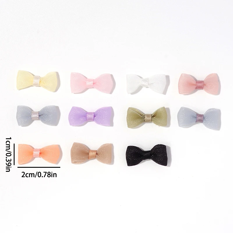 10Pcs Organza Bow Lovely Nail Decoration Lace Stereoscopic Nail Accessories Nail Painting Nail Salon DIY Nail Art