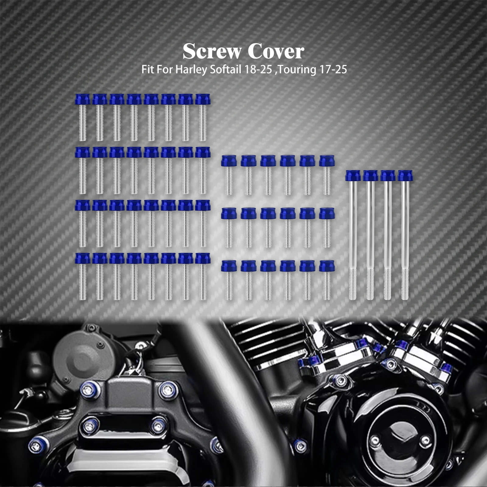 

Motorcycle Bolt Cover Engine Cylinder Bolt Screw Head Cap Kit For Harley M8 Twin Cam Sportster Touring Softail Street Road Glide