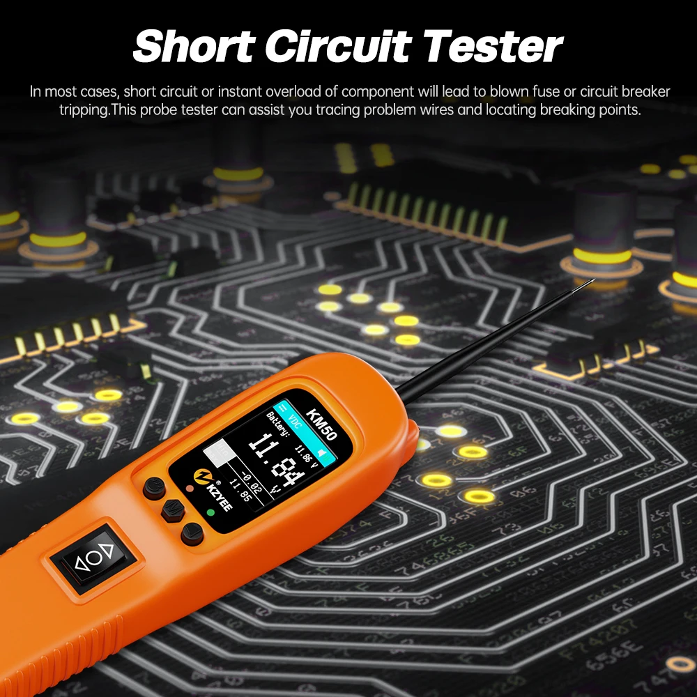 KZYEE KM50 Car Power Circuit Probe Kit 12V 24V Automotive Electric Circuit Tester Fuel Injection Activate Short Circuit Tester