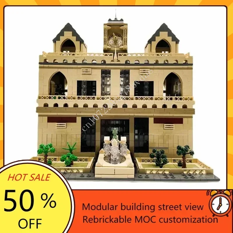 2860PCS 올드 타운 홀 모듈러 MOC 키트 창의적인 거리 풍경 맞춤 퍼즐 DIY 조립 모델 장난감 선물