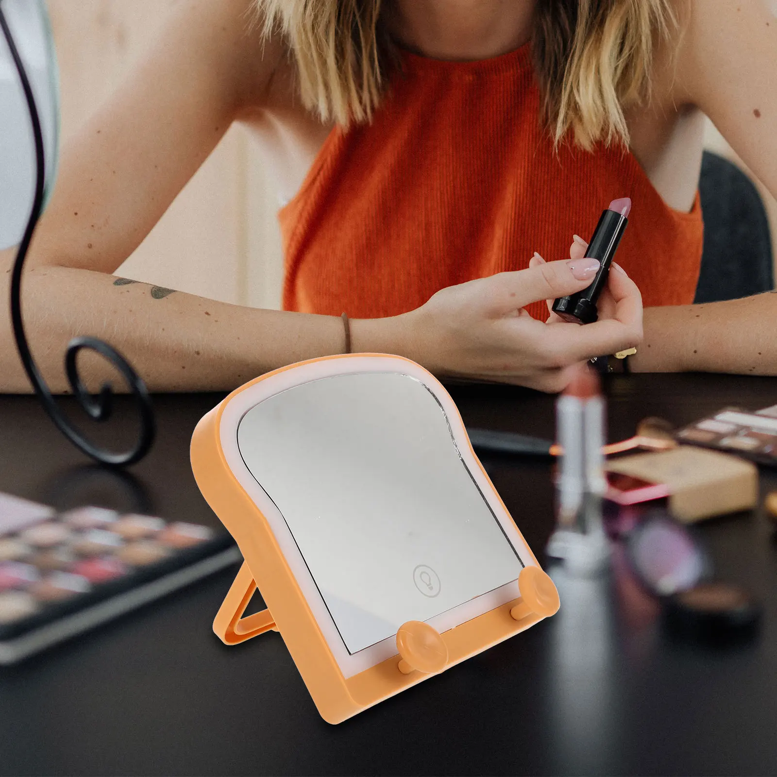 

Clear Makeup Mirror Tabletop Cute Frame Bedroom Desk Vanity Dresser Decor Desktop Makeup Tool Vanity Mirror Dresser Decor