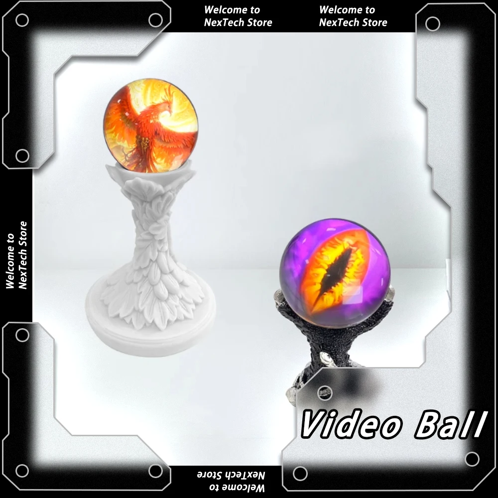 مصباح كرة زجاجية فني يمكنك صنعه بنفسك - شاشة عرض بيكسل كروية قابلة للفصل، هدايا عيد ميلاد ملونة، كرة زجاجية فيديو قابلة للتخصيص