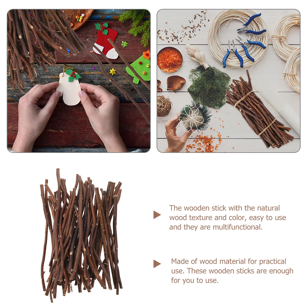 

50pcs Natural Wood Sticks 30cm Brown DIY Craft Supplies Dry Branches Twigs Decoration Tree Log StickPlant Accessory