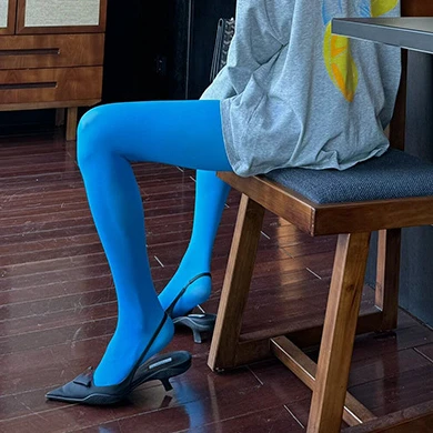 See blau Strumpfhosen 80d Frauen Legging Mode Oberschenkel hohe Body stockings erotische Unterwäsche Frühling Herbst Frau Samt Bottom Strumpfhose