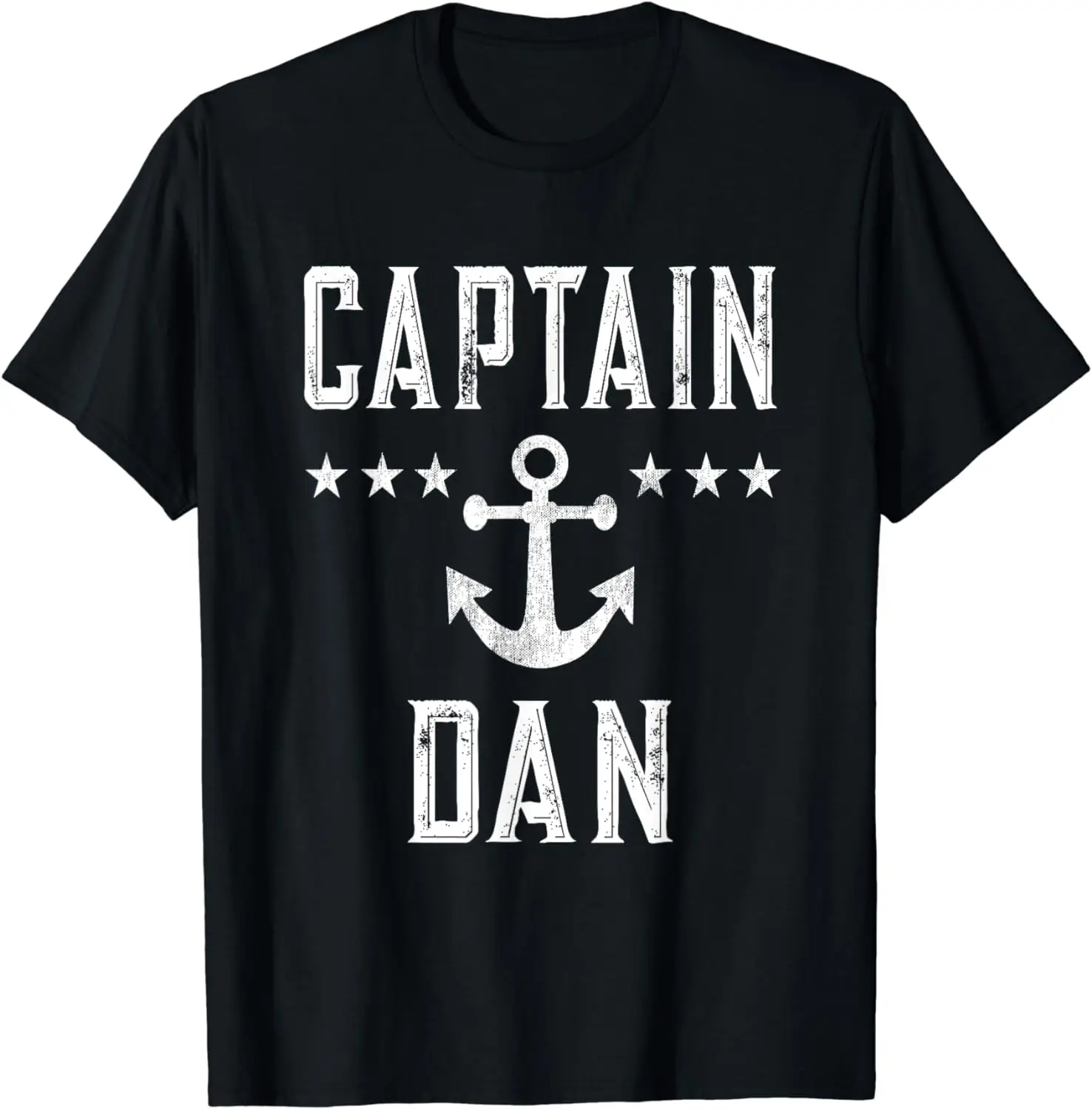 

Vintage Captain Dan Personalized First Name Boating T-Shirt