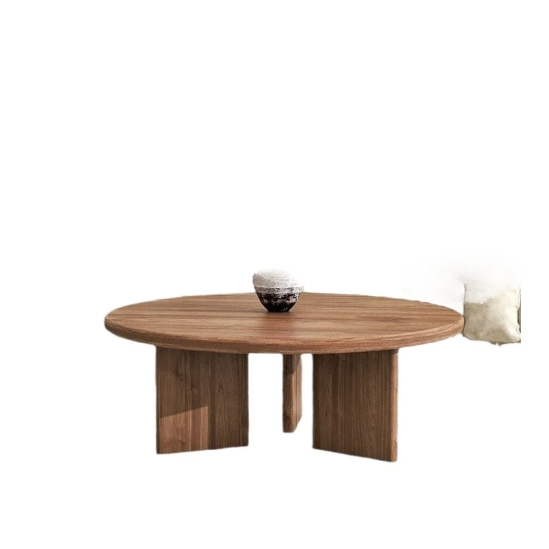 

Wabi Sansi wind solid wood sofa edge few small tea table living room home retro log corner few coffee table combination round