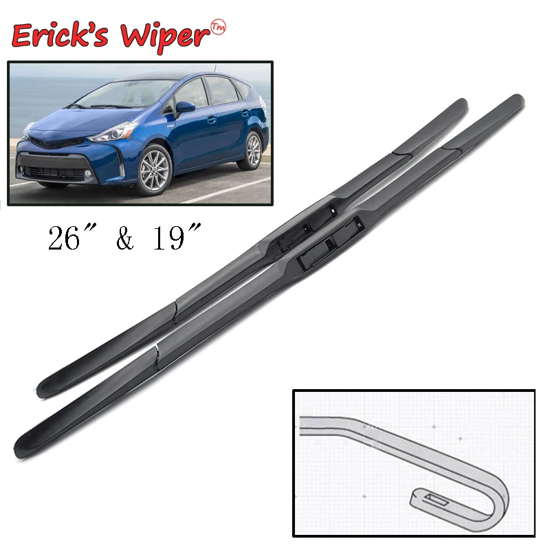 Erick\'s Wiper LHD Front Wiper Blades For Toyota Prius V α Daihatsu Mebius 2011 - Windshield Windscreen Window Brushes 26\