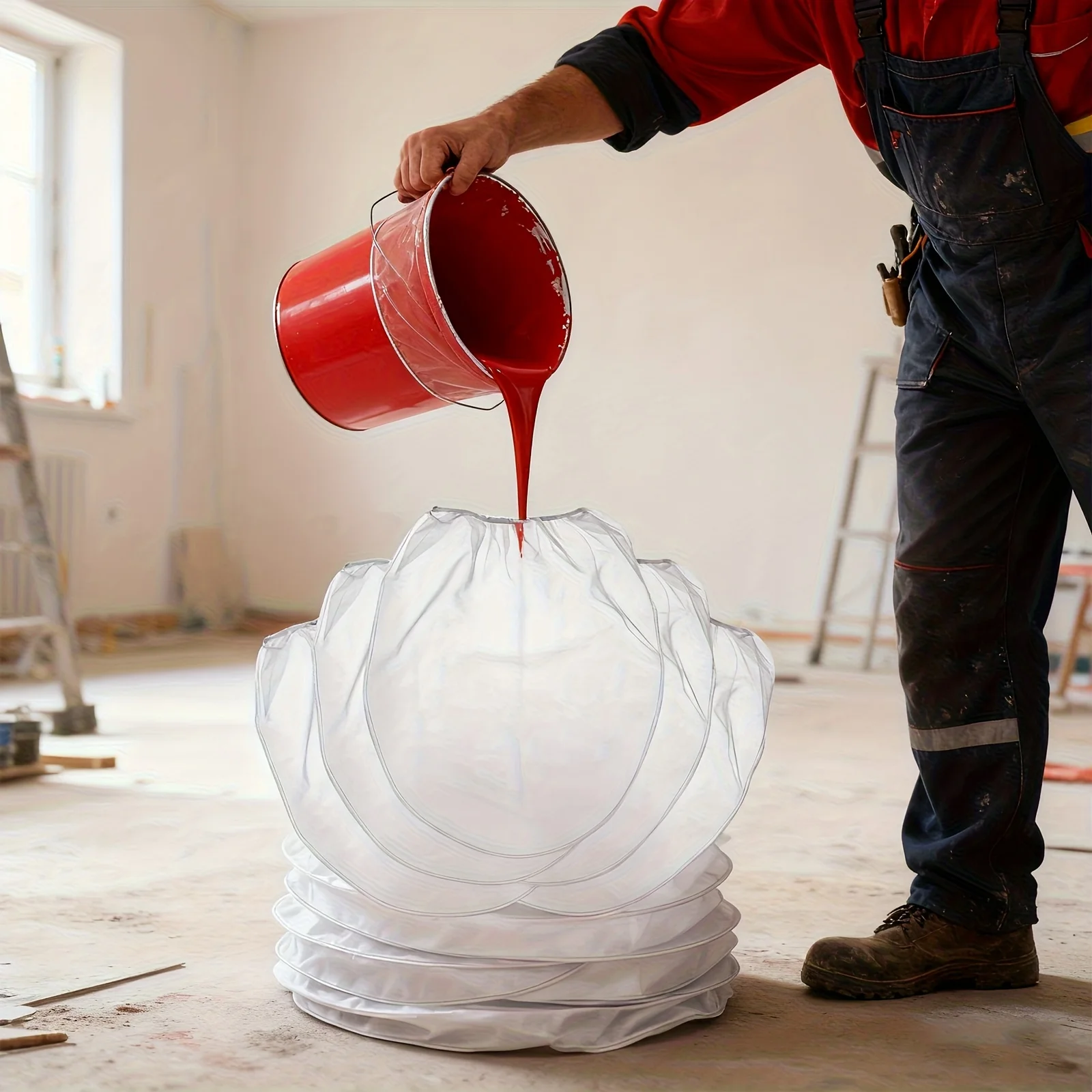 25 Pieces 5 Gallon Elastic Top Paint Strainer Bags White Fine Mesh Bag Paint Filter Bagfor Hydroponics Painting Gardening