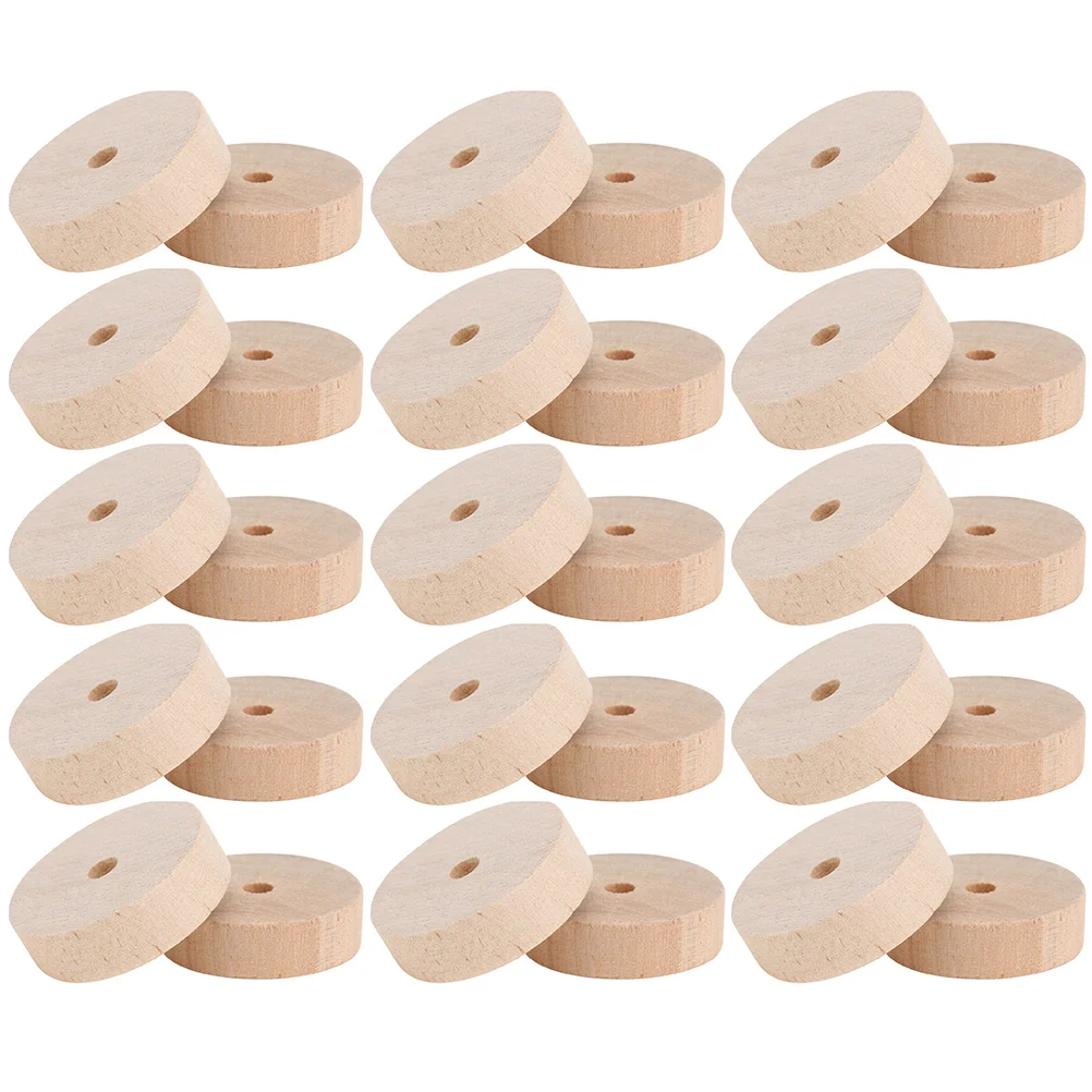 

30 Pcs Mini Toys Log Wheel Kids Wooden Wheels Model Small Classic Car Miniature Child