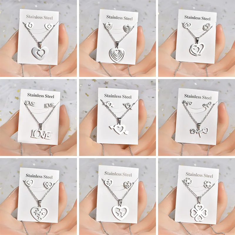 Silver Color Heart Earrings For Women Sweater Chain Love Romantic Elegant Fashion Pendant Jewelry Party Gift image 2