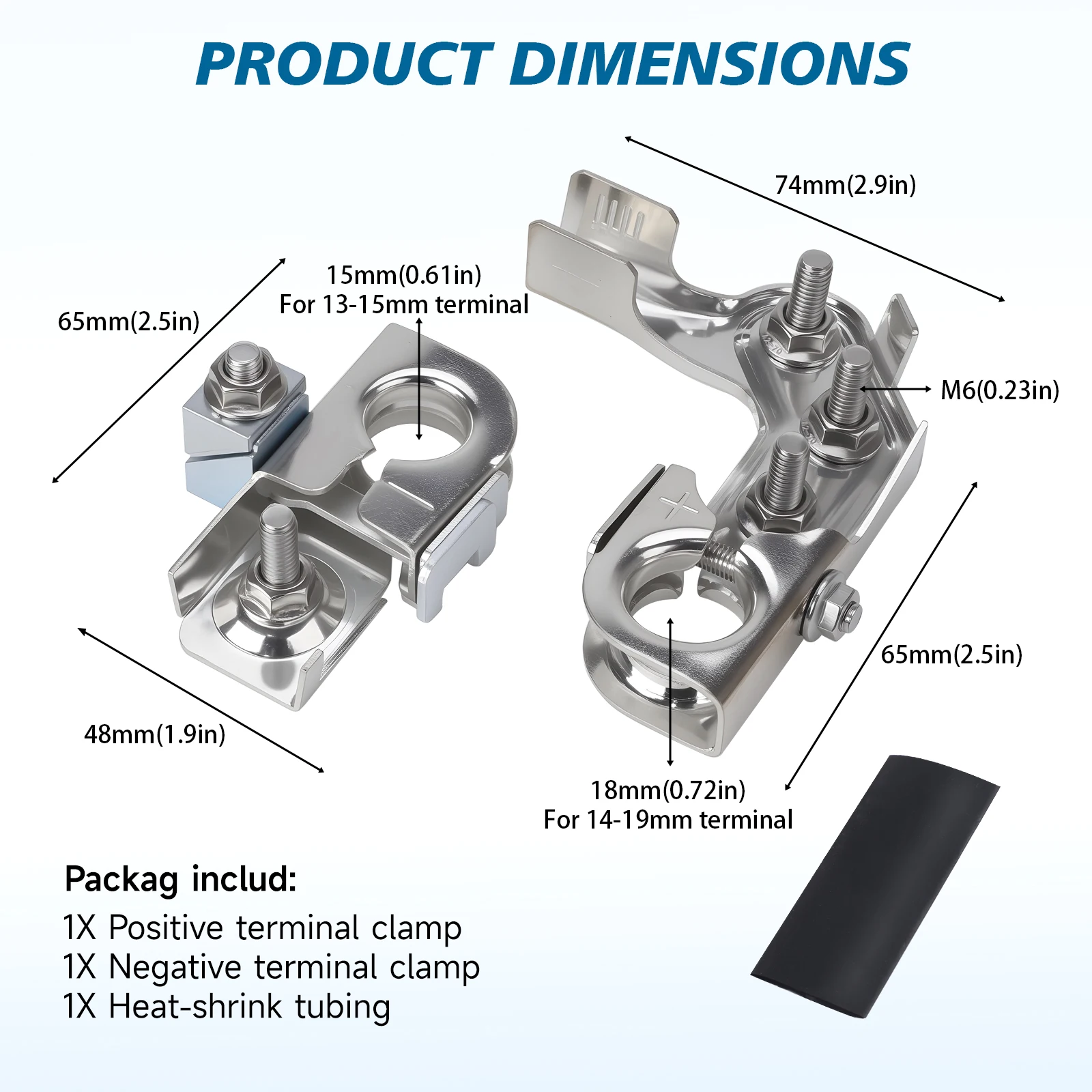 BT4Z-14450-SD Car Positive & Negative Battery Terminal Clamp F-450 For Chevy Silverado 1500 2500 For Ford Super Duty F-250 F-350
