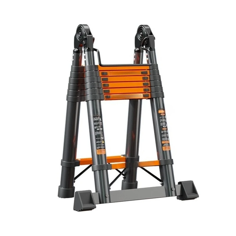 

Thickened carbon steel telescopic ladder, household multi-functional herringbone ladder, lifting and folding