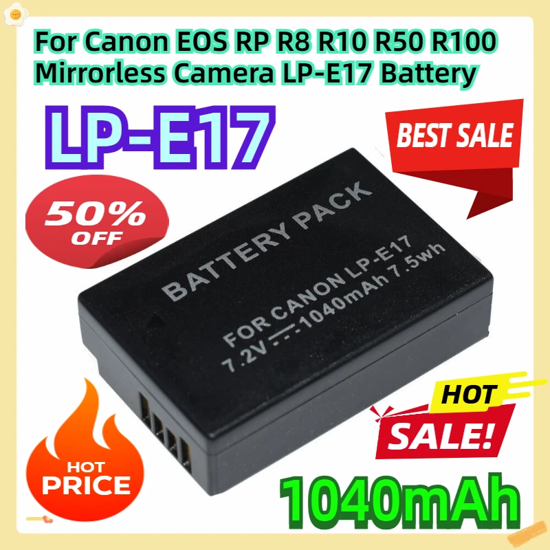 

For Canon EOS RP R8 R10 R50 R100 Mirrorless Camera LP-E17 Battery