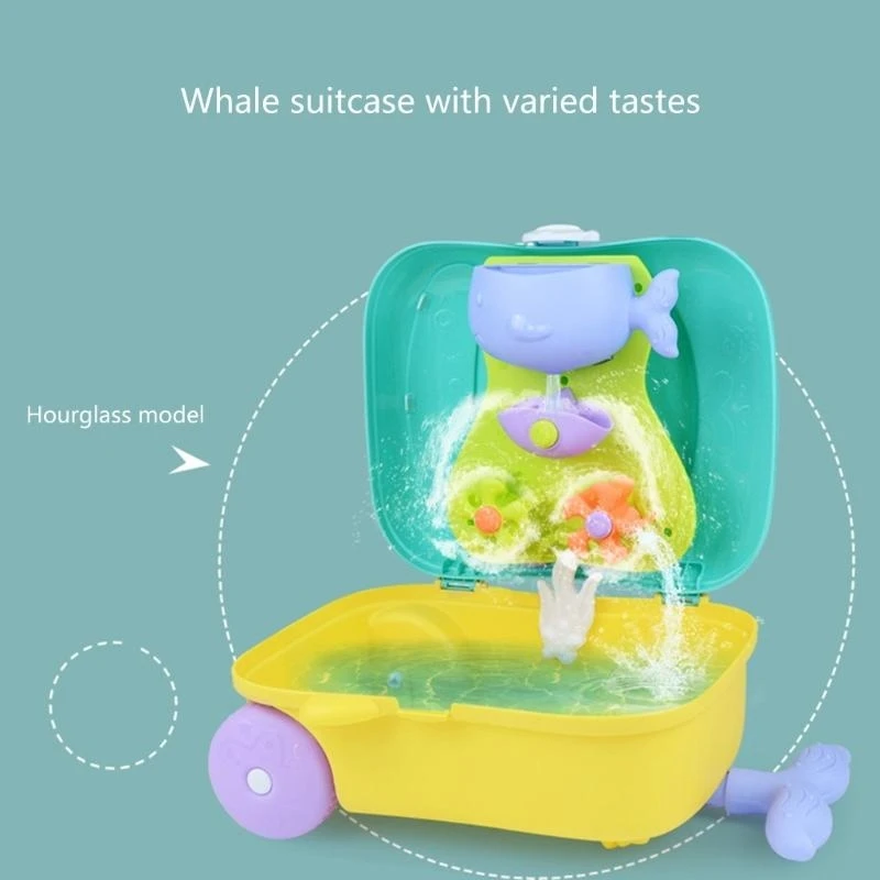 Y4QA Kids Beach Sand Toy Poratable Case Set Water Wheel, Moulds, Shovel Tool untuk Balita, Anak -anak 8pcs Travel Sand Toy