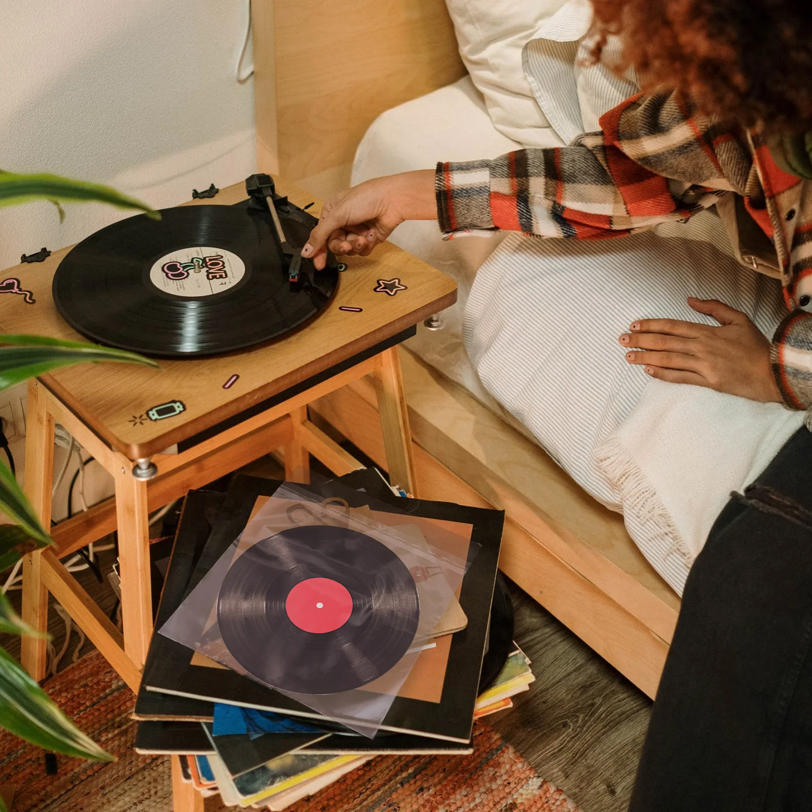 

50 Pcs Vinyl Record Protective Sleeve Bag Bags Cover Outer Sleeves Album Covers