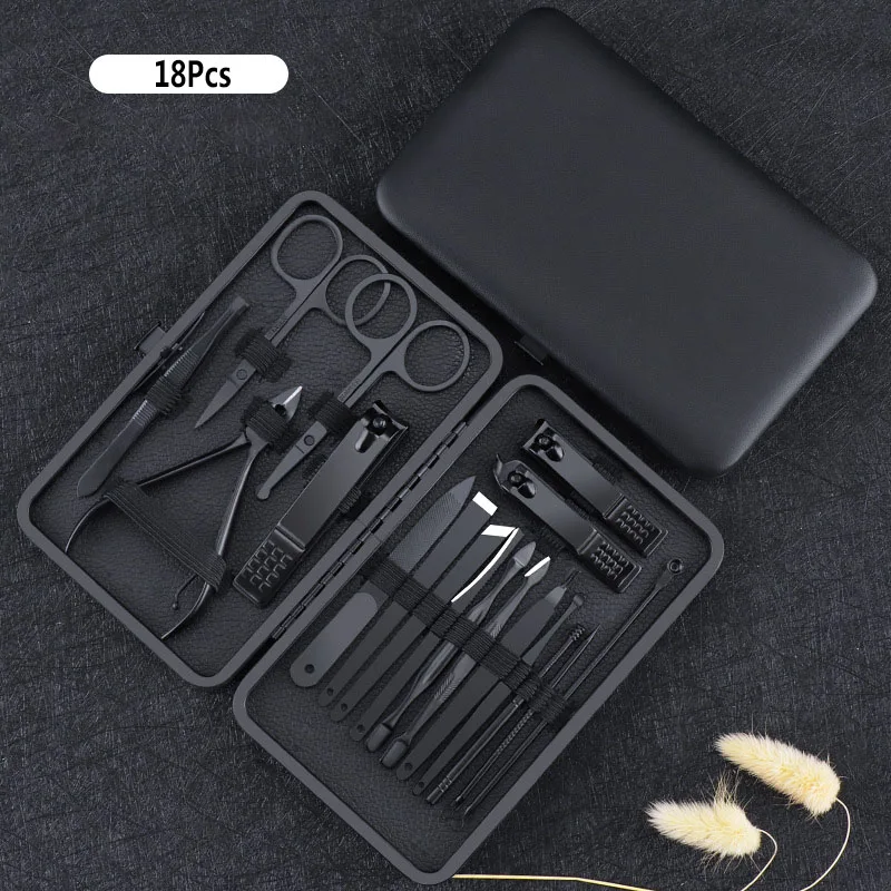 7/10/12/16/18PCS Stainless Steel Nail Clippers Set Household Professional Nail Clipper Portable Stainless Steel Manicure Set
