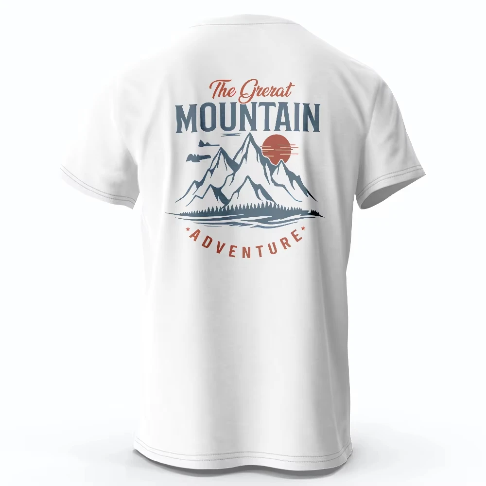 

Men's Hiking Outdoor T-Shirt with Double Printed Design Fashion Tees for Men Women Sportwear