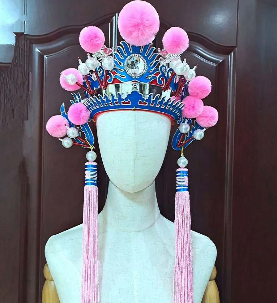 Adults Peking Opera Costume Accessories Acrobatic Dance Hats Funny Hat Headwear Festival Stage Performance